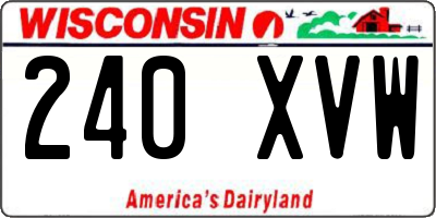 WI license plate 240XVW