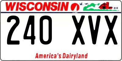 WI license plate 240XVX