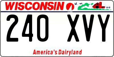 WI license plate 240XVY