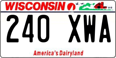 WI license plate 240XWA
