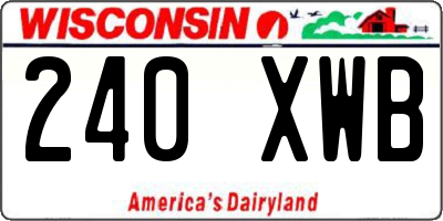 WI license plate 240XWB