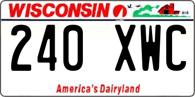 WI license plate 240XWC