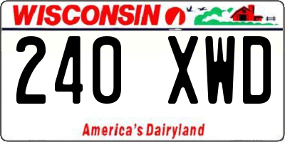 WI license plate 240XWD