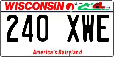 WI license plate 240XWE