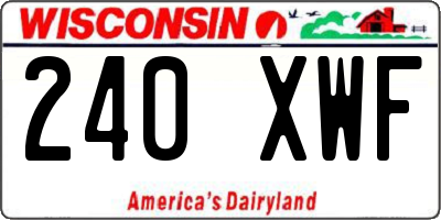 WI license plate 240XWF