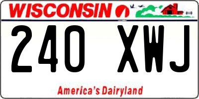 WI license plate 240XWJ