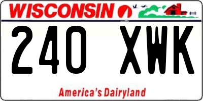 WI license plate 240XWK