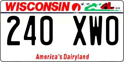 WI license plate 240XWO