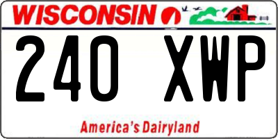 WI license plate 240XWP
