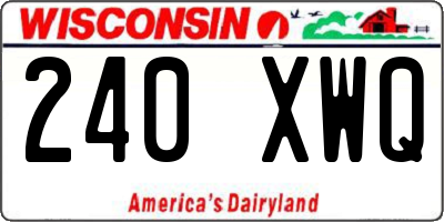 WI license plate 240XWQ