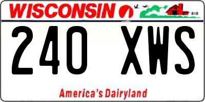 WI license plate 240XWS