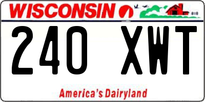 WI license plate 240XWT