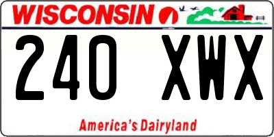 WI license plate 240XWX