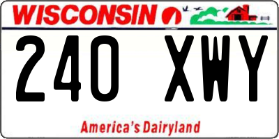 WI license plate 240XWY