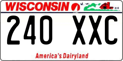 WI license plate 240XXC