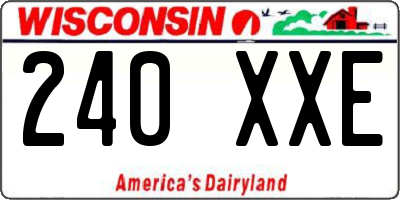 WI license plate 240XXE