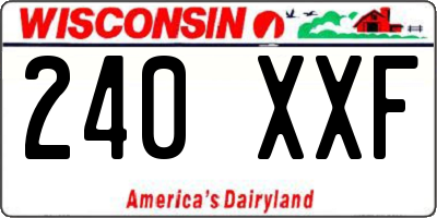 WI license plate 240XXF