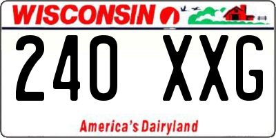 WI license plate 240XXG