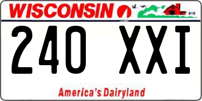 WI license plate 240XXI