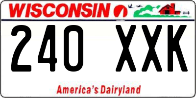 WI license plate 240XXK