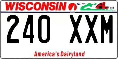 WI license plate 240XXM