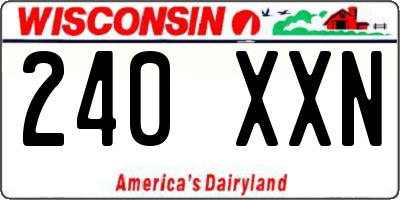 WI license plate 240XXN