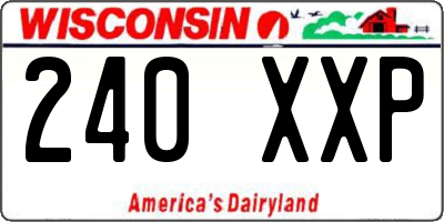WI license plate 240XXP