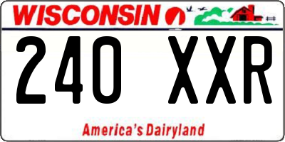 WI license plate 240XXR