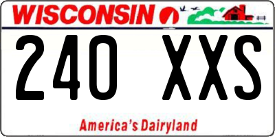 WI license plate 240XXS