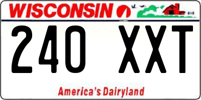WI license plate 240XXT