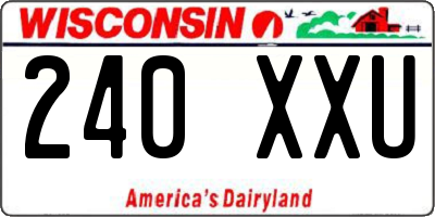 WI license plate 240XXU