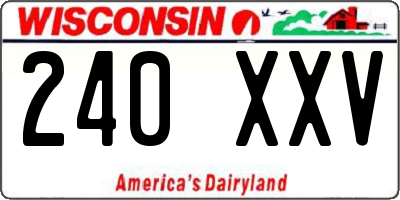 WI license plate 240XXV