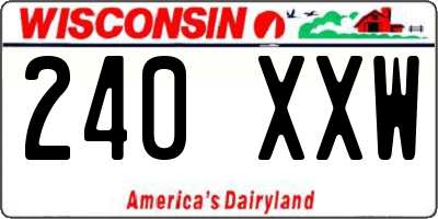 WI license plate 240XXW