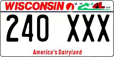 WI license plate 240XXX
