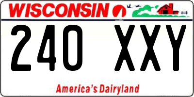WI license plate 240XXY