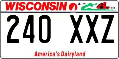 WI license plate 240XXZ