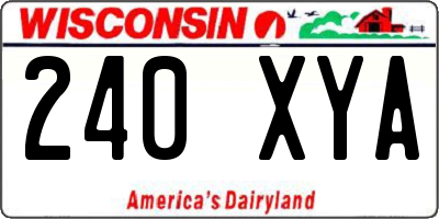 WI license plate 240XYA