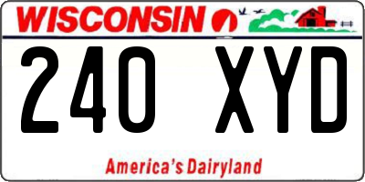 WI license plate 240XYD