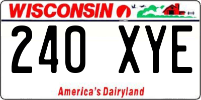 WI license plate 240XYE