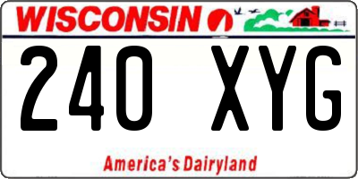 WI license plate 240XYG