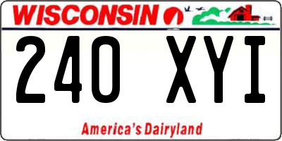 WI license plate 240XYI