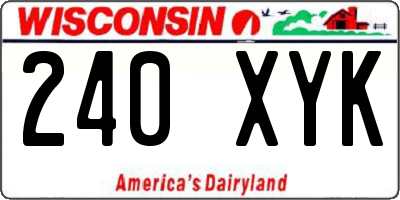 WI license plate 240XYK