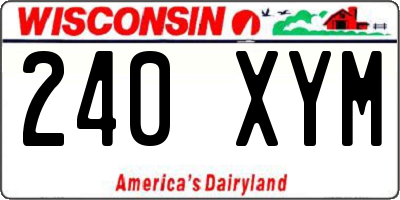 WI license plate 240XYM