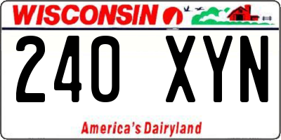 WI license plate 240XYN
