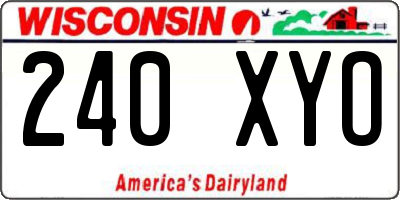 WI license plate 240XYO