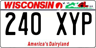 WI license plate 240XYP