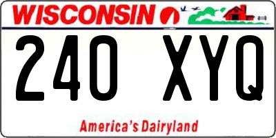WI license plate 240XYQ