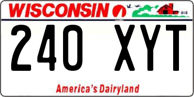 WI license plate 240XYT