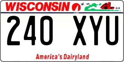 WI license plate 240XYU