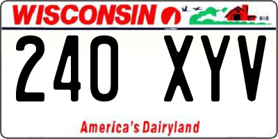 WI license plate 240XYV